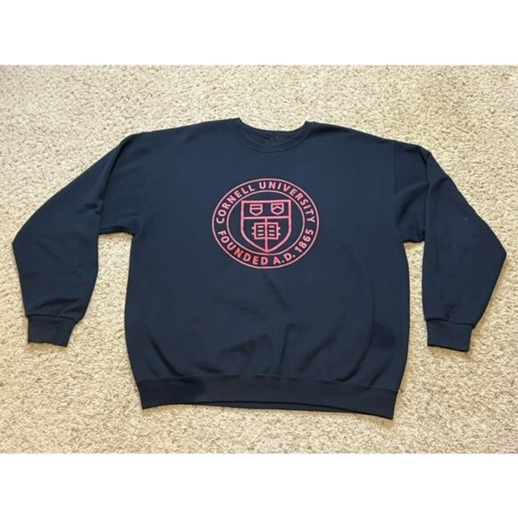 Cornell University Black Crewneck Sweatshirt Size Medium / Large See Measurement - Picture 1 of 6